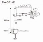 Gembird fekete állítható asztali tartó konzol 13"-27"  -  max. 8kg támasz