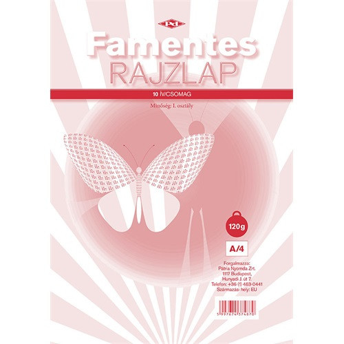 Rajzlap famentes A/4 120 g 10 lap/csomag nejlonos