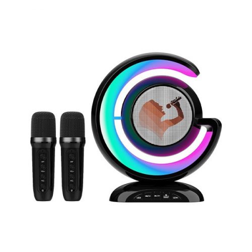 YS-110 Karaoke Bluetooth Hangszóró 2 Mikrofonnal LED világítással