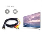 HDMI->3RCA átalakító kábel, 1,5 méter, HDMI-ről 3RCA Video Audio AV-re, csatlakozó átalakító, fekete színű