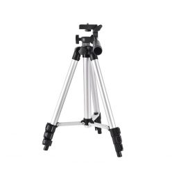   Tripod állvány, fényképezőgéphez és okostelefonhoz, állítható magasság, ezüst