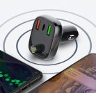 LDNIO Autós FM transzmitter, Bluetooth 5.0, kihangosító, USB MP3 lejátszó + SD foglalat, beépített mikrofon