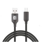 Adat-és töltőkábel DC09, MicroUSB/USB csatlakozó, hangra bekapcsoló villogó fénnyel, 2A gyors töltés,1 méter, fekete