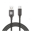 Adat-és töltőkábel DC11, USB-C/USB csatlakozó, hangra bekapcsoló villogó fénnyel, 2A gyors töltés, 1 méter, fekete