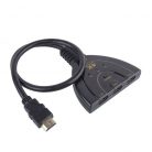 HDMI switch, 3xHDMI anya -> HDMI apa, automata HDMI detektálás, input jelző LED, fekete