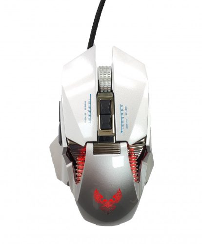 Vezetékes Gaming egér GM98, 7200dpi, RGB világítás, Ezüst