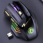 Wireless Gamer Egér, iMICE GW-X7, csendes kattintás, újratölthető akkumulátor, RGB világítás, 3200dpi