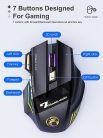 Wireless Gamer Egér, iMICE GW-X7, csendes kattintás, újratölthető akkumulátor, RGB világítás, 3200dpi