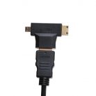 HDMI átalakitó adapter, HDMI->Micro HDMI/mini-HDMI, aranyozott csatlakozó, fekete