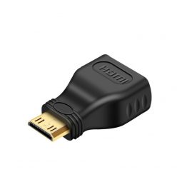   HDMI átalakitó adapter, HDMI->mini-HDMI, aranyozott csatlakozó, fekete