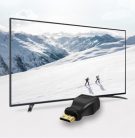 HDMI átalakitó adapter, HDMI->mini-HDMI, aranyozott csatlakozó, fekete