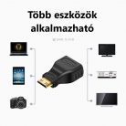 HDMI átalakitó adapter, HDMI->mini-HDMI, aranyozott csatlakozó, fekete