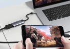 Videó-Audió digitalizáló adapter, HDMI-ről USB-C, videófelvétel és élő közvetítés szerkeztéshez, ezüstszín