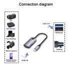 Videó-Audió digitalizáló adapter, HDMI-ről USB-C, videófelvétel és élő közvetítés szerkeztéshez, ezüstszín