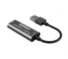 Videó-Audió digitalizáló adapter, HDMI-ről USB-A, videófelvétel és élő közvetítés szerkeztéshez, ezüstszín