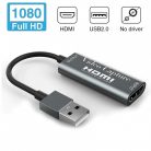 Videó-Audió digitalizáló adapter, HDMI-ről USB-A, videófelvétel és élő közvetítés szerkeztéshez, ezüstszín