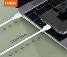 LDNIO adat és töltő kábel LC121i, Lightning/USB-C csatlakozó, 30W gyors töltés, 1 méter, fehér