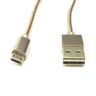 LDNIO adat és töltő kábel LS-24, MicroUSB/USB csatlakozó, 2.1A gyors töltés, 1 méter, aranyszín