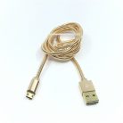 LDNIO adat és töltő kábel LS-24, MicroUSB/USB csatlakozó, 2.1A gyors töltés, 1 méter, aranyszín