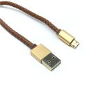 LDNIO adat és töltő kábel LS25, MicroUSB/USB csatlakozó, 2.4A gyors töltés, 1 méter, arany/barna