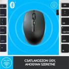 2.4GHz/Bluetooth kettős üzemmódú vezeték nélküli egér, wireless mouse, 1600/1200/1000dpi, Fekete