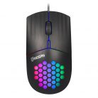 Vezetékes Gamer Egér, SXS-838, USB-C csatlakozós, RGB világítás, 3200dpi, Fekete borítás