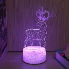 3D LED Karácsonyi Ablakdísz, Rénszarvas formájú színes ünnepi fények, USB-s talppal, 23cm magas