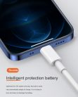 Prémium adat- és töltőkábel, Lightning/USB-C csatlakozó, 27W gyors töltés, 1 méter, fehér színben