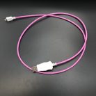 Prémium adat- és töltőkábel, Lightning/USB csatlakozóval, villogó fénnyel, 2A gyors töltés, 1 méter, pink