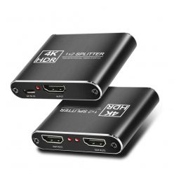   HDMI Splitter, 2 kimeneti portos HDMI elosztó, FULL HD, 4K, 3D, fekete