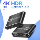 HDMI Splitter, 2 kimeneti portos HDMI elosztó, FULL HD, 4K, 3D, fekete