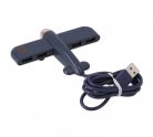 PL4 USB elosztó (USB2.0 -> 4xUSB2.0), repülőgép alakú, 4 portos USB2.0, kék