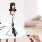 Bluetooth Szelfibot Tripod Funkcióval, 18.5cm-68cm, 10 méter távirányító hatótáv, pink