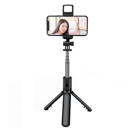 Bluetooth Szelfibot Tripod Funkcióval, vakuval, 18.5cm-71cm, 10 méter távirányító hatótáv, fekete