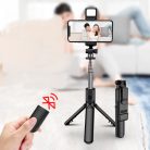 Bluetooth Szelfibot Tripod Funkcióval, vakuval, 18.5cm-71cm, 10 méter távirányító hatótáv, fekete