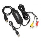 HDMI->3RCA átalakító adapter, 1,6 méter, 1080P Full HD, HDMI ről 3RCA Video Audio AV-re, fekete