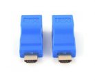 HDMI hosszabbító adapter, 2db Adapter, HDMI/Cat6 Cat6e UTP Ethernet csatlakozóval, akár 15m-ig hosszabbít