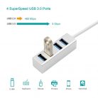 4-portos USB elosztó (UCB-C->4xUSB3.0), 4db USB3.0, Ezüst