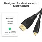 HDMI/Micro HDMI kábel, 1.0 méter, fekete