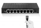 Ethernet switch, 8 portos hálózati elosztó, 8 x 10/100/1000 Mbps, fekete