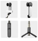 Gimbal Q09 Mobiltelefon Képstabilizátor, 1 tengelyes, vakuval, Bluetooth v4.0, újratölthető akkumulátor, fekete