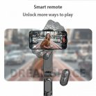 Gimbal Q09 Mobiltelefon Képstabilizátor, 1 tengelyes, vakuval, Bluetooth v4.0, újratölthető akkumulátor, fekete