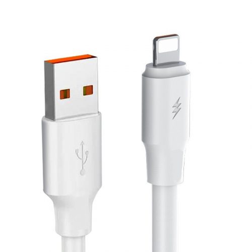 Prémium adat- és töltőkábel, Lightning/USB csatlakozó, 20W gyors töltés, 2 méter, fehér