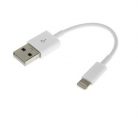 Prémium adat- és töltőkábel, 20 cm, Lightning/USB csatlakozó, 2.1A gyors töltés, fehér