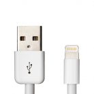 Prémium adat- és töltőkábel, 20 cm, Lightning/USB csatlakozó, 2.1A gyors töltés, fehér