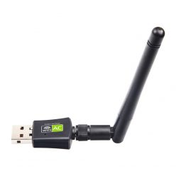   D-Band WiFi adapter, 600Mbps sebesség, USB2.0, kétsávos 2.4GHz/5GHz, PC és Laptophoz, fekete