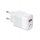 Univerzális hálózati töltő adapter KF-03, 2 port, 20W gyorstöltés, 1xUSB, 1xUSB-C, fehér