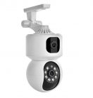 Intelligens Térfigyelő Kamera R11, 2MP FullHD dupla lencse, kétirányú hang funkció, mozgásérzékelés, fehér