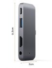 4 az 1-ben USB hub: USB-C -> USB 3.0/4K HDMI/USB-C/audió 3.5mm jack porttal, 60W gyors töltés, szürke