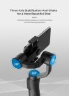 Gimbal F10 Okostelefon Képstabilizátor, 3 tengelyes, automatikus arckövetés, Bluetooth v5.0, újratölthető akkumulátor, fekete